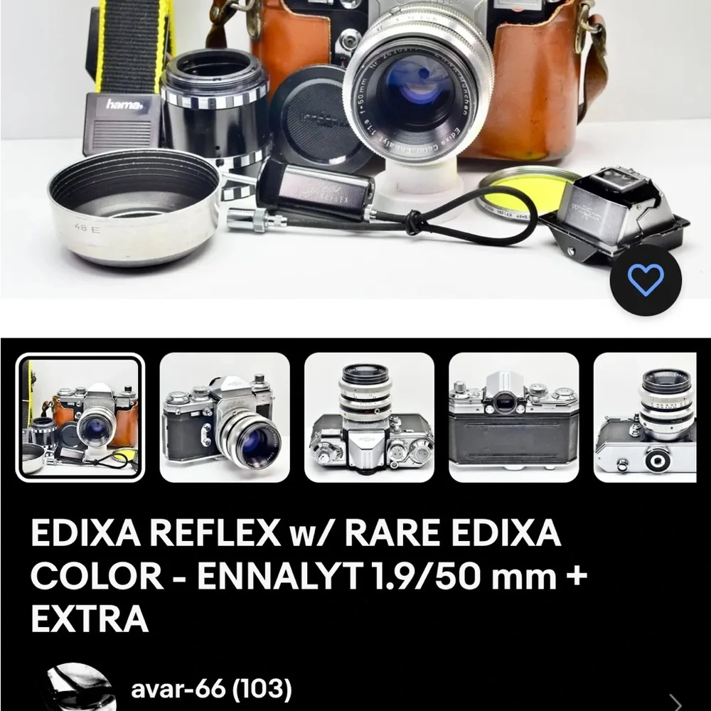 EDIXA MAT REFLEX CAMERA 1960…$799